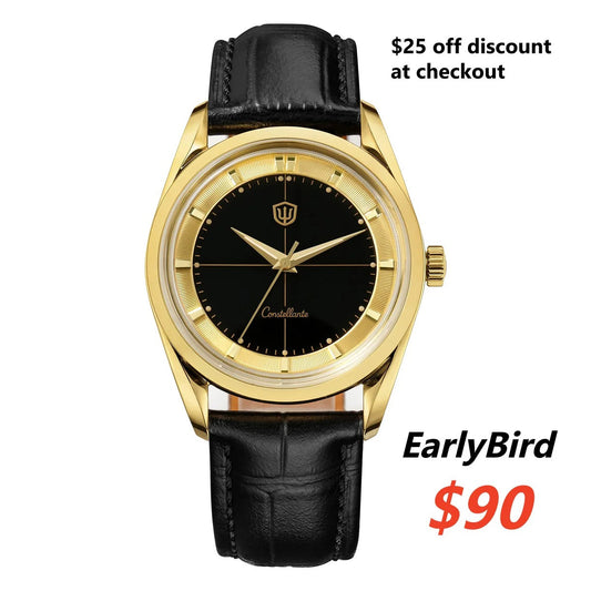 Watchdives WD1954 Arctic Classic 36mm VH31 – Gold Dial