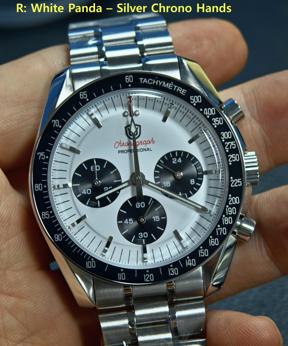 Watchdives 39mm VK63 Chronograph Watch WD1863 - Panda Collection