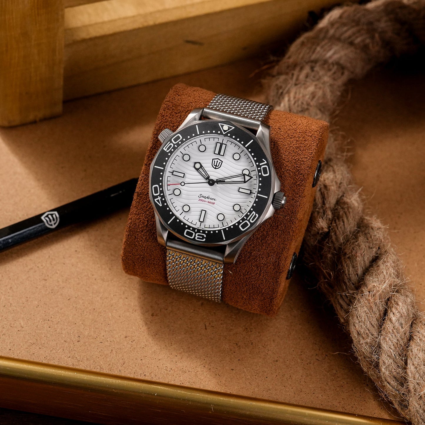 🔥EarlyBird🔥Seafarer WD007Q VH31 Titanium NTTD Dive Watch