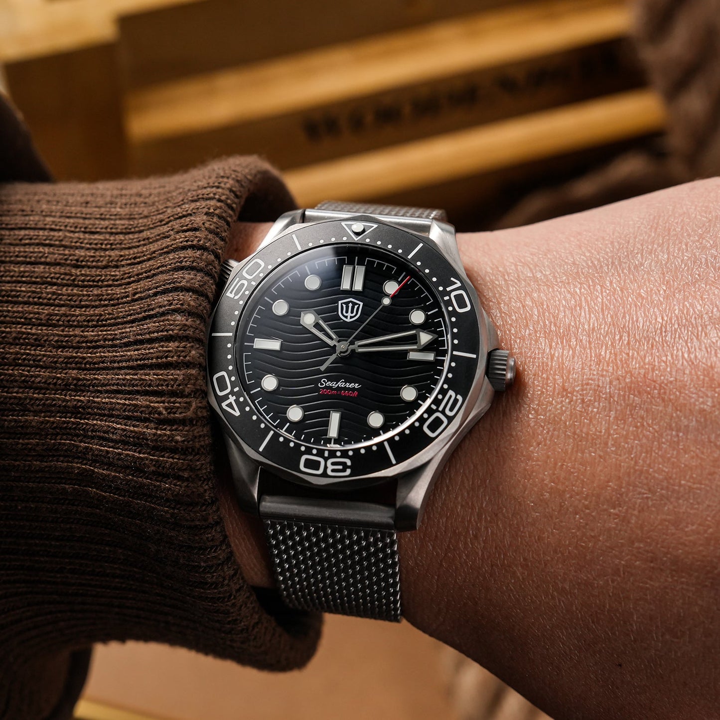 🔥EarlyBird🔥Seafarer WD007Q VH31 Titanium NTTD Dive Watch