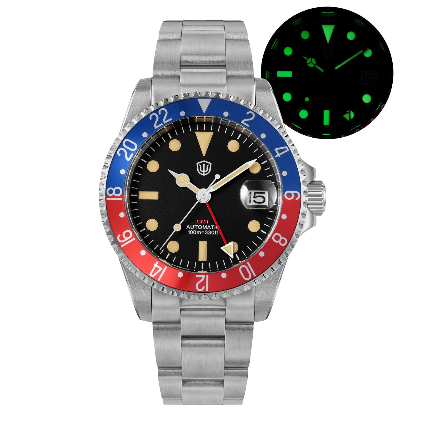 Watchdives WD0014 Aluminum Bezel Vintage NH34 GMT Watch
