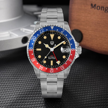 Watchdives WD0014 Aluminum Bezel Vintage NH34 GMT Watch