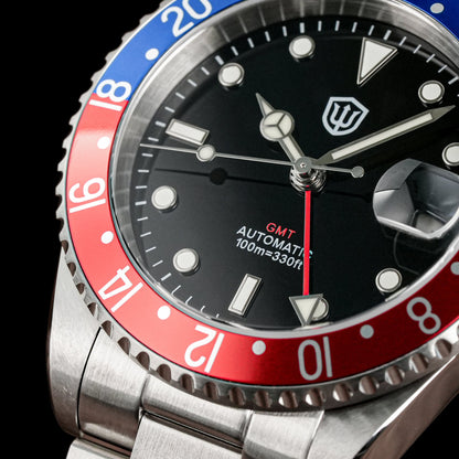 Watchdives WD0014 Aluminum Bezel Vintage NH34 GMT Watch