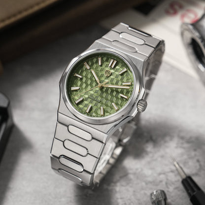 Watchdives Premier WD0016B Square-Block Faceted Dial Original Design