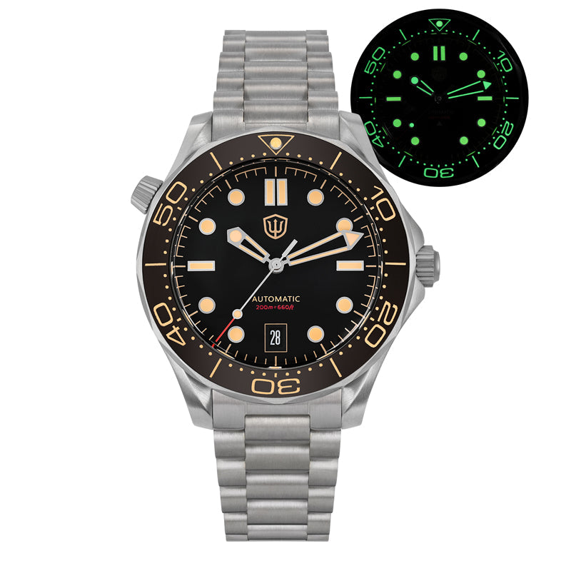 🔥WeeklyDeals🔥Watchdives WD007 Top Hat Sapphire PT5000 Titanium Dive Watch