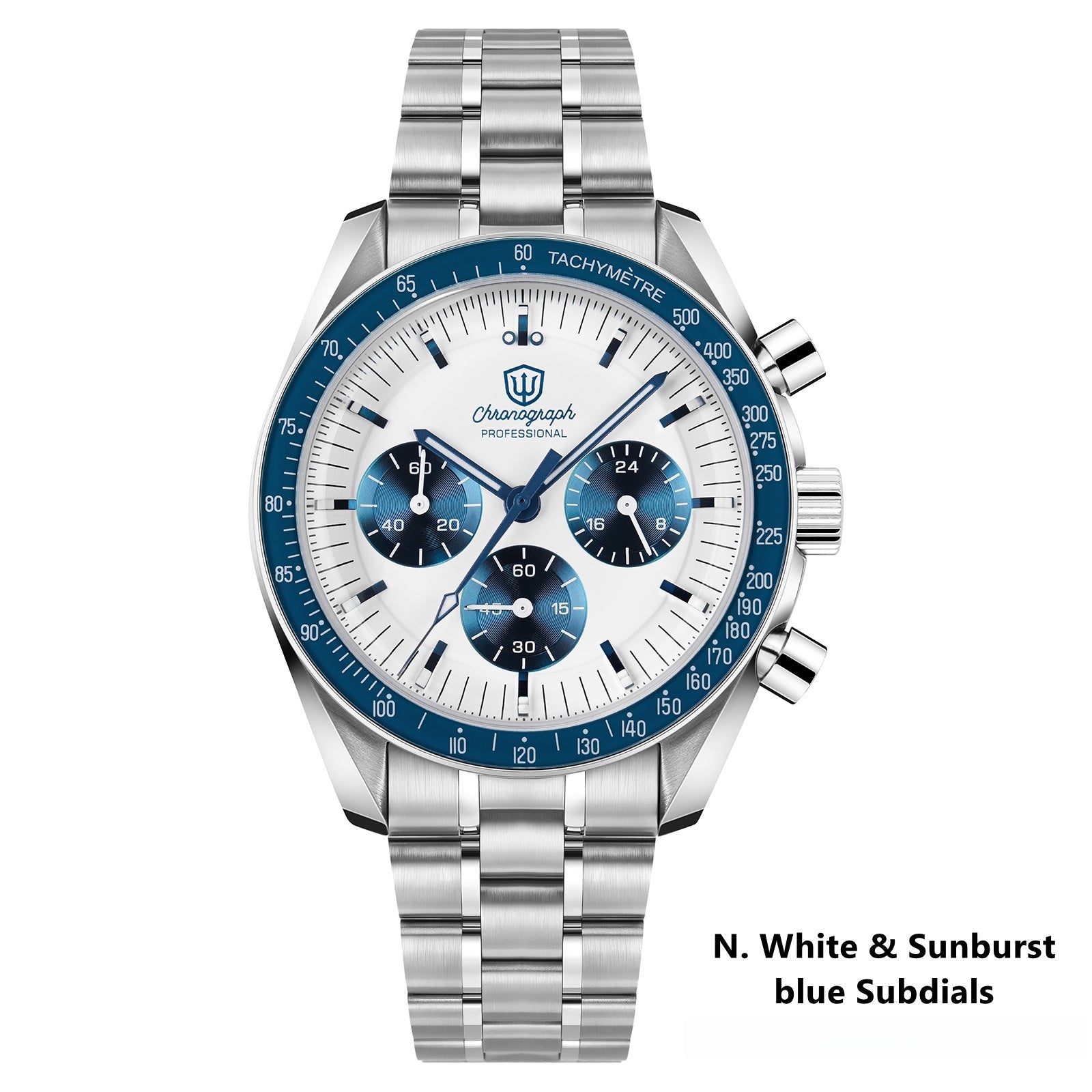 Watchdives 39mm VK63 Chronograph Watch WD1863 - Panda Collection