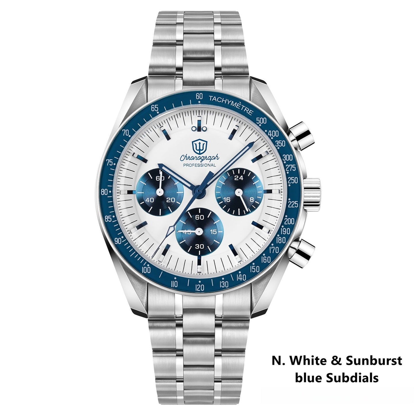 Watchdives 39mm VK63 Chronograph Watch WD1863 - Panda Collection