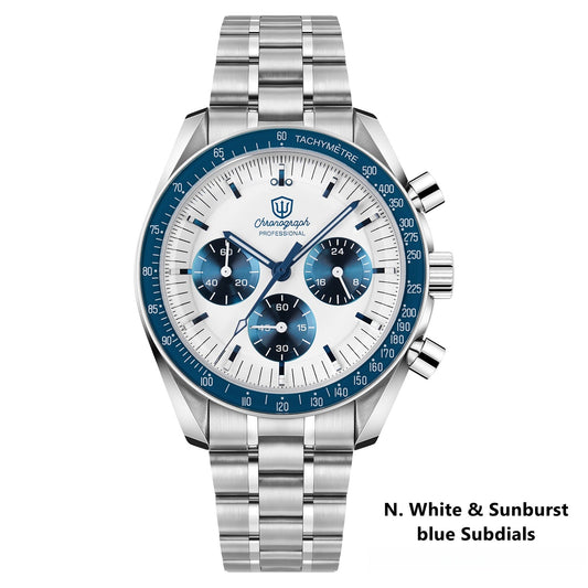 Watchdives 39mm VK63 Chronograph Watch WD1863 - Panda Collection