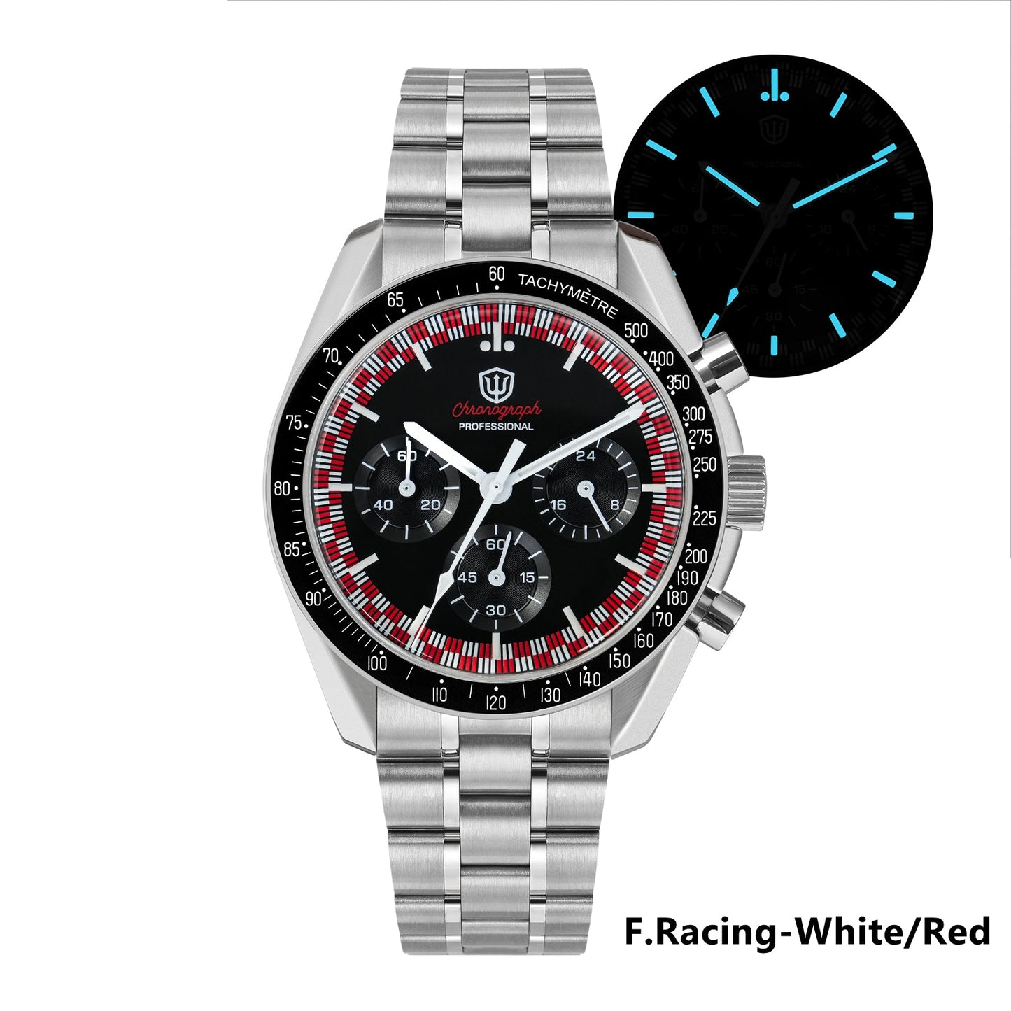 Watchdives 39mm VK63 Chronograph Watch WD1863 - Panda Collection