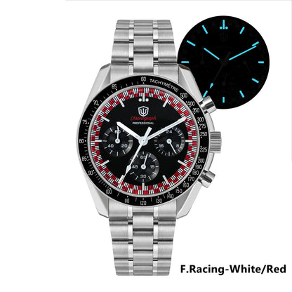 Watchdives 39mm VK63 Chronograph Watch WD1863 - Panda Collection
