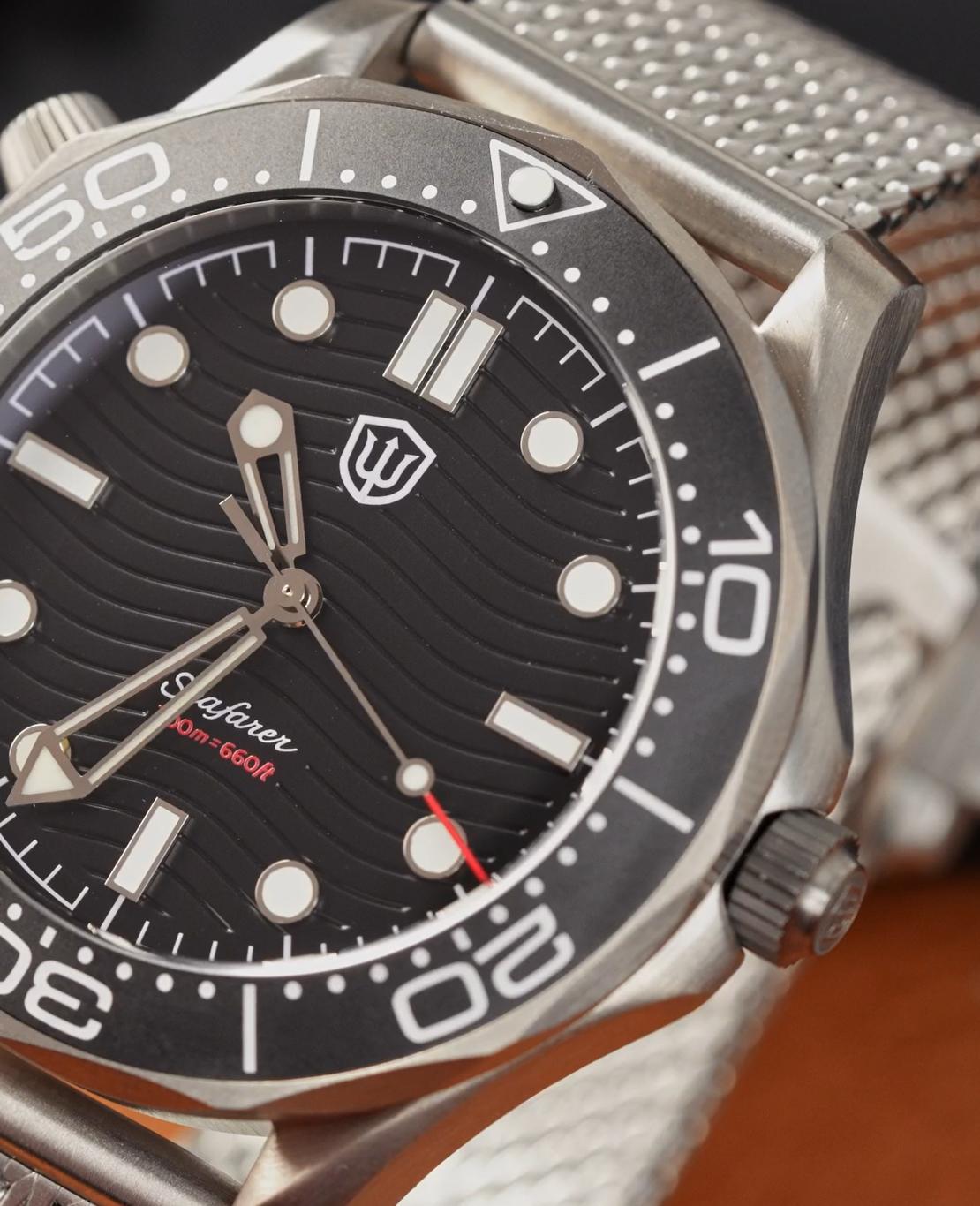 🔥EarlyBird🔥Seafarer WD007Q VH31 Titanium NTTD Dive Watch