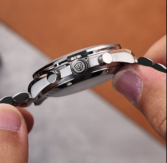 Watchdives 39mm VK63 Chronograph Watch WD1863 - Panda Collection