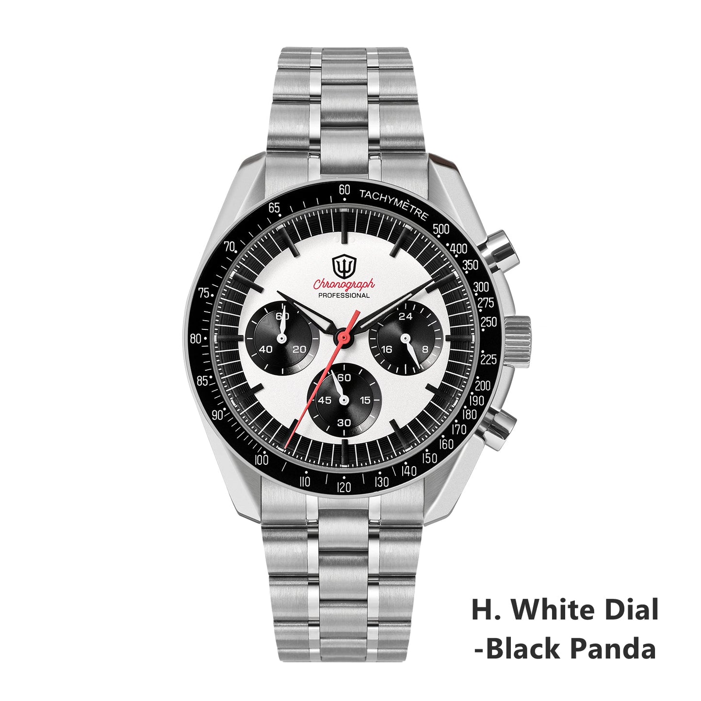 Watchdives 39mm VK63 Chronograph Watch WD1863 - Panda Collection