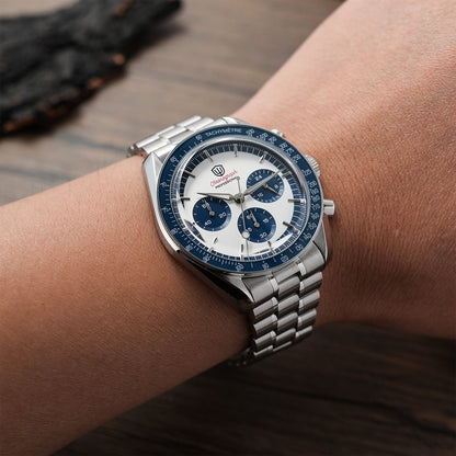 Watchdives 39mm VK63 Chronograph Watch WD1863 - Panda Collection