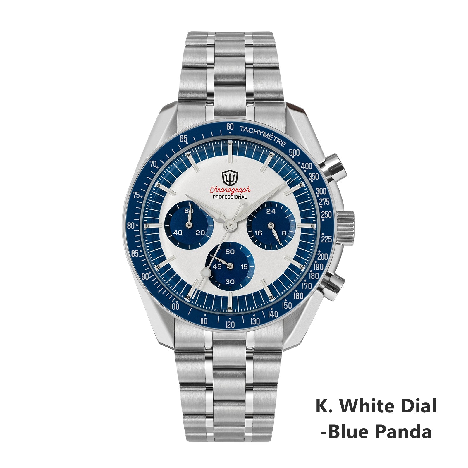 Watchdives 39mm VK63 Chronograph Watch WD1863 - Panda Collection