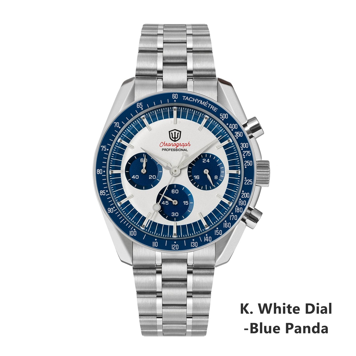 Watchdives 39mm VK63 Chronograph Watch WD1863 - Panda Collection