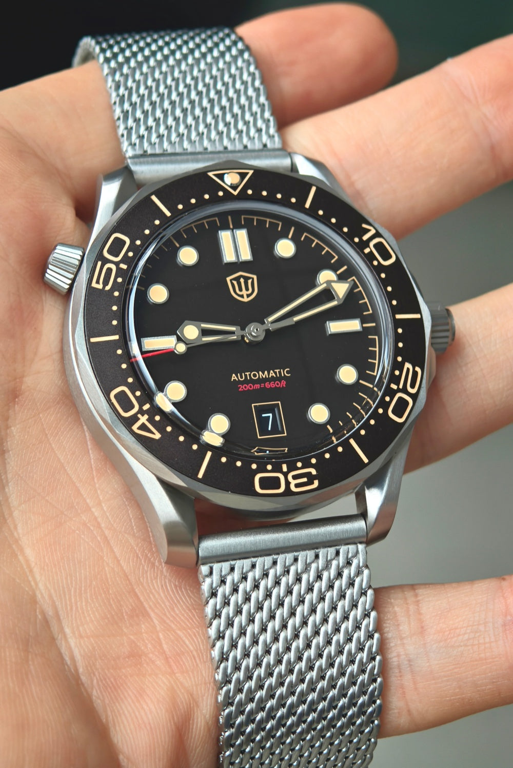 🔥WeeklyDeals🔥Watchdives WD007 Top Hat Sapphire PT5000 Titanium Dive Watch