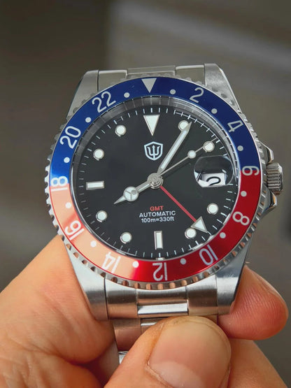 Watchdives WD0014 Aluminum Bezel Vintage NH34 GMT Watch
