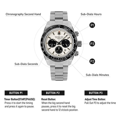 Tactical Frog VS75 Solar Chronograph Watch V1 with Calendar